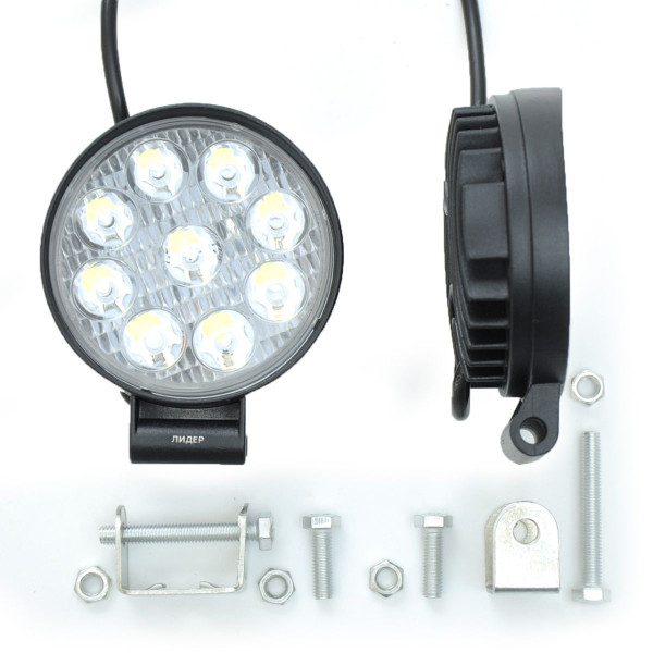 Додаткова LED фара 27W (3W*9) 12-30V / 85x100x30 mm Дальний 2 шт (3633)