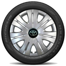 Ковпак колеса з емблемою Toyota SKS408 R16 сірий з логотипом на вибір 4 шт