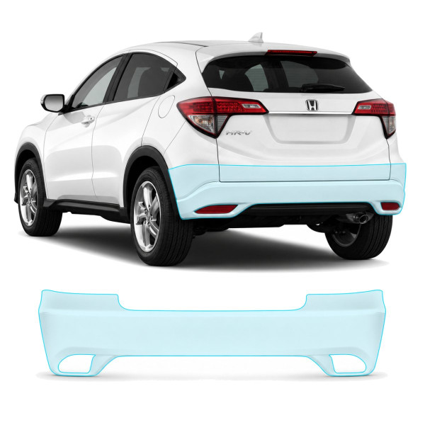 Антигравийная защитная бронепленка по лекалам для Honda HR-V (US/глобальний) II facelift 2019-2021 - задний бампер