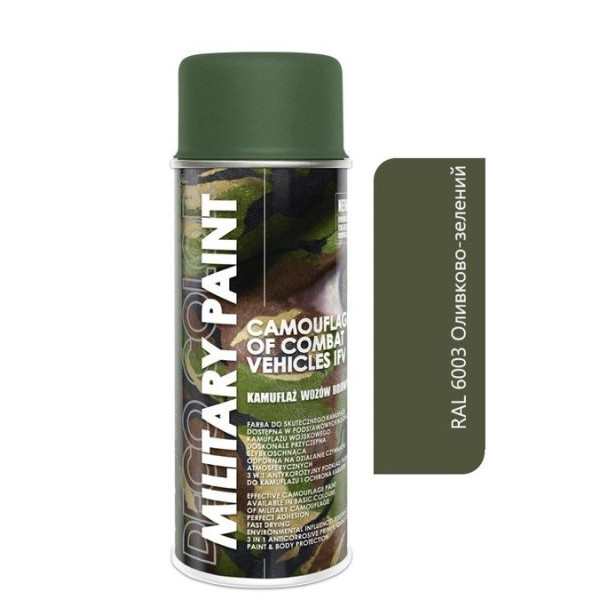Камуфляжна фарба Deco color Military Paint Ral 400 мл Оливково-зелений антивідблиска (6003)