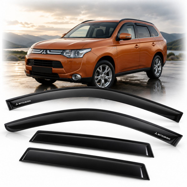 Дефлектори вікон вітровики для Mitsubishi Outlander 2012-2020 Скотч 3M Voron Glass
