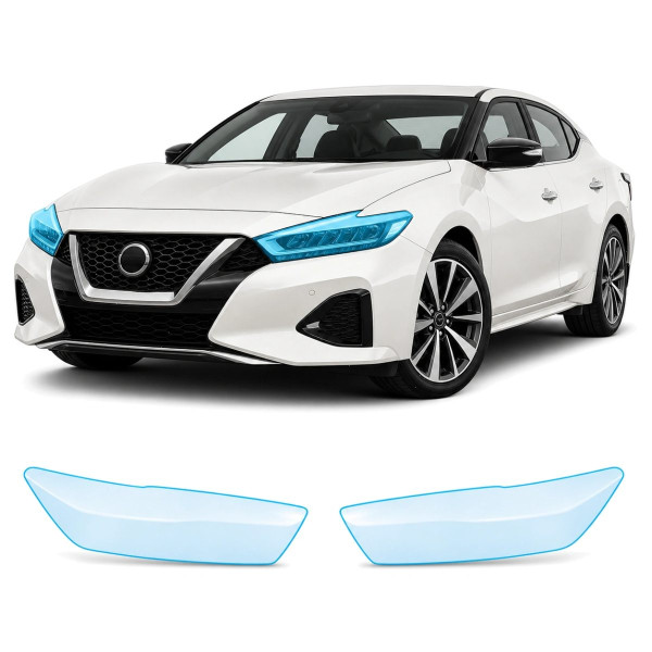 Антигравийная защитная бронепленка по лекалам для Nissan Maxima A36 facelift 2019-2023 - оптика (фары и ПТФ)