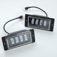 Протитуманні фари LED для ВАЗ 2110 / 174x84x46 мм / 40W / 4*10W / Лінзовані / чорний відбивач / IP67