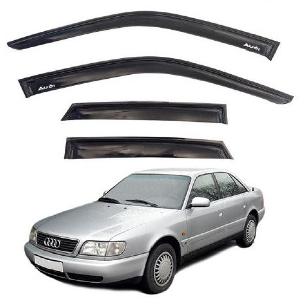 Дефлектори вікон вітровики Audi A6 (C4) Седан 1990-1997 Скотч 3M Voron Glass