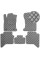 Коврики в салон Экокожа для Toyota Hilux 2015- Серые 5 шт (Rombus)