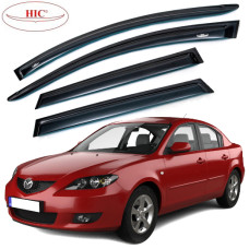 Дефлектори вікон вітровики HIC для Mazda (II) 3 2009-2013 Седан Оригінал (Ma25)