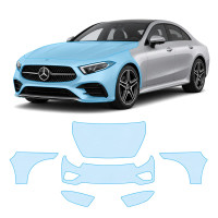 Антигравійна захисна бронеплівка за лекалами для Mercedes-Benz CLS C257 facelift 2021-2023 - передня частина авто (капот бампер крила))