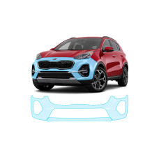 Антигравийная защитная бронепленка по лекалам для Kia Sportage QL facelift 2018-2021 - передний бампер