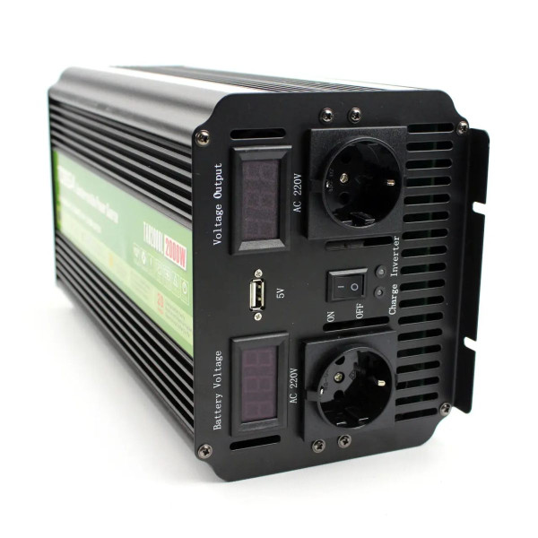 Перетворювач напруги (інвертор) Tossa 12V-220V/2000W Модифікований Синус З Функцією Заряджання UPS (TAU2000L-2000W)