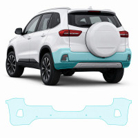 Антигравійна захисна бронеплівка за лекалами для Chery Tiggo 3 II facelift 2020- задній бампер
