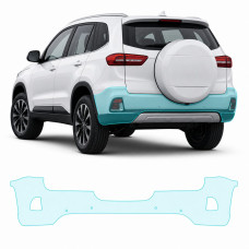 Антигравийная защитная бронепленка по лекалам для Chery Tiggo 3 II facelift 2020- задний бампер