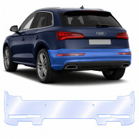 Антигравийная защитная бронепленка по лекалам для Audi Q5 FY 2017-2020 - задний бампер