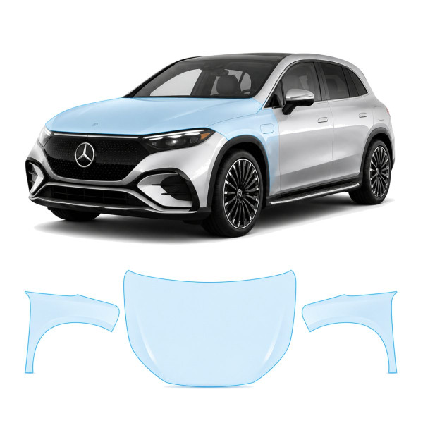 Антигравийная защитная бронепленка по лекалам для Mercedes-Benz EQE SUV X294 2022- капот и передние крылья