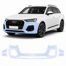 Антигравийная защитная бронепленка по лекалам для Audi Q7 4M second facelift 2024- передний бампер