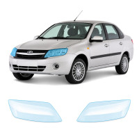 Антигравийная защитная бронепленка по лекалам для LADA Granta 2190 2011-2018 - оптика (фары и ПТФ)