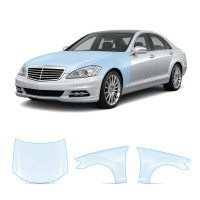 Антигравийная защитная бронепленка по лекалам для Mercedes-Benz S-Class W221 facelift 2009-2013 - капот и передние крылья