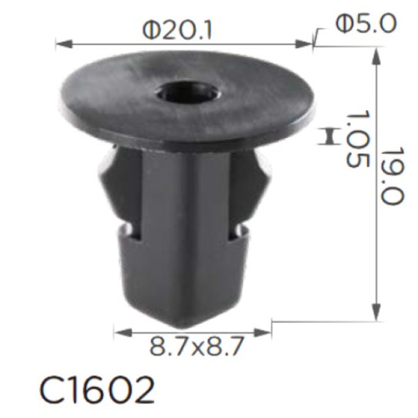 Кліпса для обшивки Toyota, Lexus, Honda (9018906065, 90189-06065, 14230) (C1602)