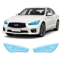 Антигравийная защитная бронепленка по лекалам для Infiniti Q50 V37 2013-2017 - оптика (фары и ПТФ)