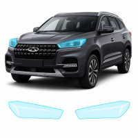 Антигравійна захисна бронеплівка за лекалами для Chery Tiggo 8 I 2018-2020 - оптика (фари та ПТФ)