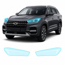 Антигравійна захисна бронеплівка за лекалами для Chery Tiggo 8 I 2018-2020 - оптика (фари та ПТФ)