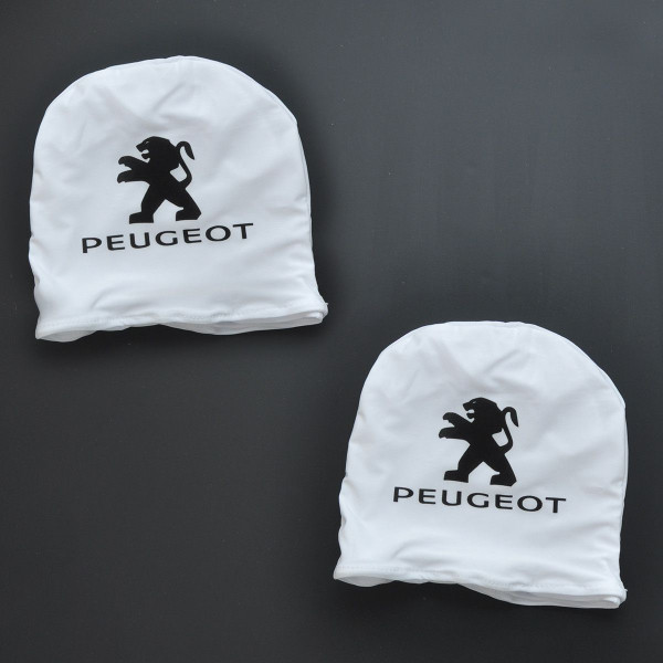 Чехлы для подголовников Универсальные Peugeot Белые 2 шт