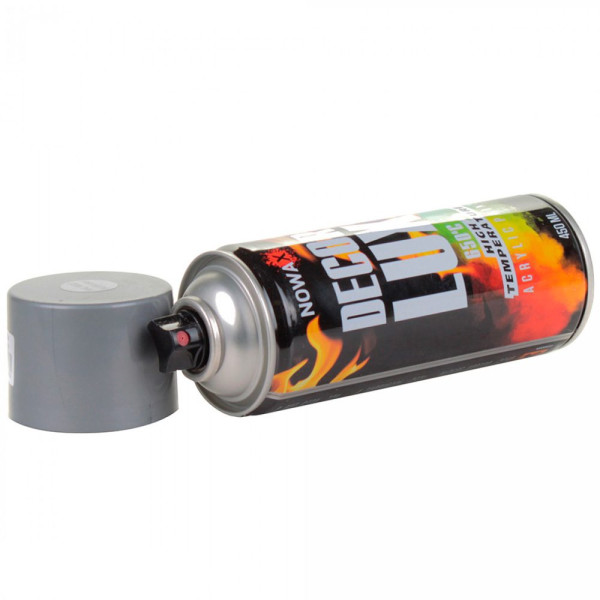 Акриловая высокотемпературная краска Nowax 650° Спрей 450 мл Серая (silver grey/ral9022) NX48038