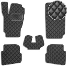 Коврики в салон Экокожа для Skoda Fabia 1997-2007 Серые 5 шт (Rombus)