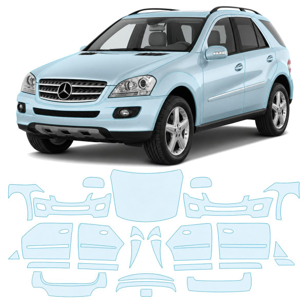 Антигравійна захисна бронеплівка за лекалами для Mercedes-Benz M-Class W164 2005-2008 - повний кузов