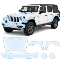 Антигравійна захисна бронеплівка за лекалами для Jeep Wrangler JL 2018-2023 - передня частина авто (капот бампер крила))