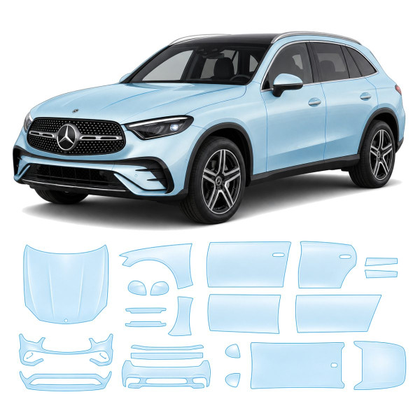 Антигравийная защитная бронепленка по лекалам для Mercedes-Benz GLC X254 2022- полный кузов