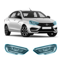 Антигравийная защитная бронепленка по лекалам для LADA Vesta NG facelift 2022- оптика (фары и ПТФ)