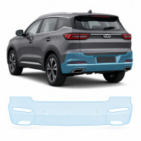 Антигравийная защитная бронепленка по лекалам для Chery Tiggo 7 Pro I 2020-2022 - задний бампер
