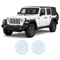 Антигравийная защитная бронепленка по лекалам для Jeep Wrangler JL 2018-2023 - оптика (фары и ПТФ)