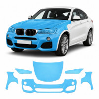 Антигравійна захисна бронеплівка за лекалами для BMW X4 F26 2014-2018 - передня частина авто (капот бампер фари крила)