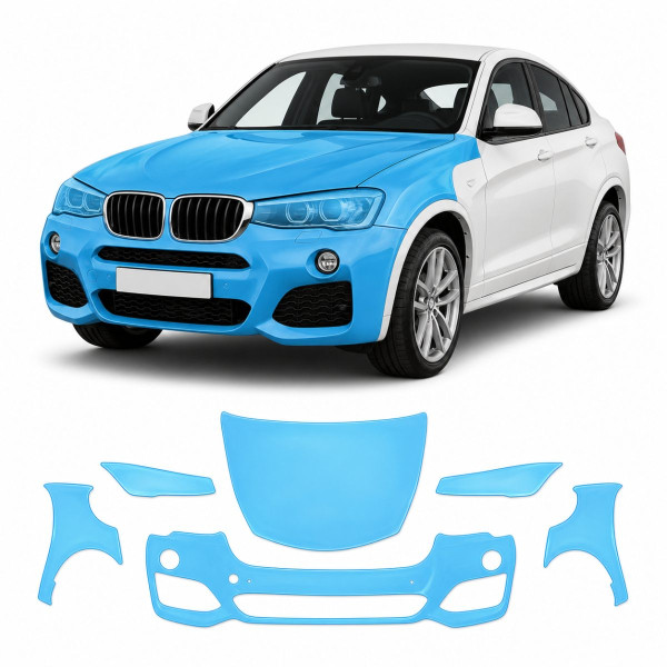 Антигравійна захисна бронеплівка за лекалами для BMW X4 F26 2014-2018 - передня частина авто (капот бампер фари крила)