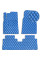 Килимки у салон для Chevrolet Captiva 2006-2010 Екошкіра с подпятником Сині 5 шт (Rombus)