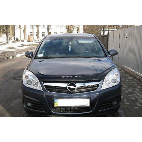 Дефлектор капоту мухобійка для Opel Vectra C 2006-2008 рестайлінг Євро Кріплення (Vip Tuning) OP22