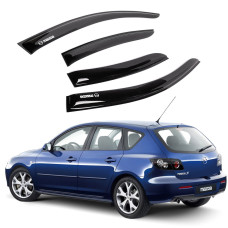 Дефлектори вікон вітровики Mazda 3 2003-2009 Хечбек Скотч 3M Voron Glass