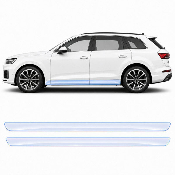 Антигравийная защитная бронепленка по лекалам для Audi Q7 4M second facelift 2024- нижняя зона кузова пороги