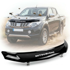 Дефлектор капота мухобойка Mitsubishi L200 2015- Євро Кріплення (MSH29)