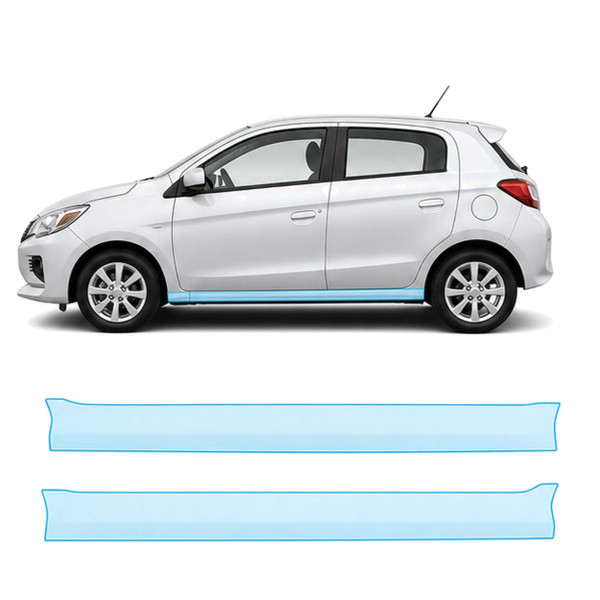 Антигравійна захисна бронеплівка за лекалами для Mitsubishi Colt/Space Star VII facelift 2016-2023 - нижня зона кузова пороги