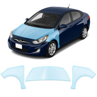 Антигравийная защитная бронепленка по лекалам для Hyundai Accent RB 2011-2017 - капот и передние крылья