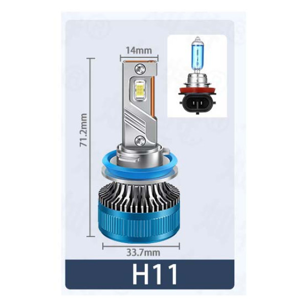 LED лампи автомобільні K10 H1 70W (11600lm 6000K EMC-Драйвер IP68 DC9-24V)