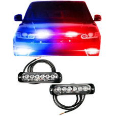 Страбоскоп Светодиодный 12-24V / LED 6 Шт / 12 Режимов / Красно-Синий 2 шт (BS-6LED R+B)