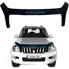 Дефлектор капота мухобойка Toyota Prado 120 2002-2010 Евро Крепеж Voron Glass
