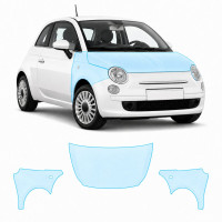 Антигравійна захисна бронеплівка за лекалами для Fiat 500 II 2007- капот і передні крила