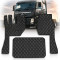 Коврики в салон для Volvo FH 13 2002-2012 Экокожа с подпятником Черные 3 шт (Rombus)