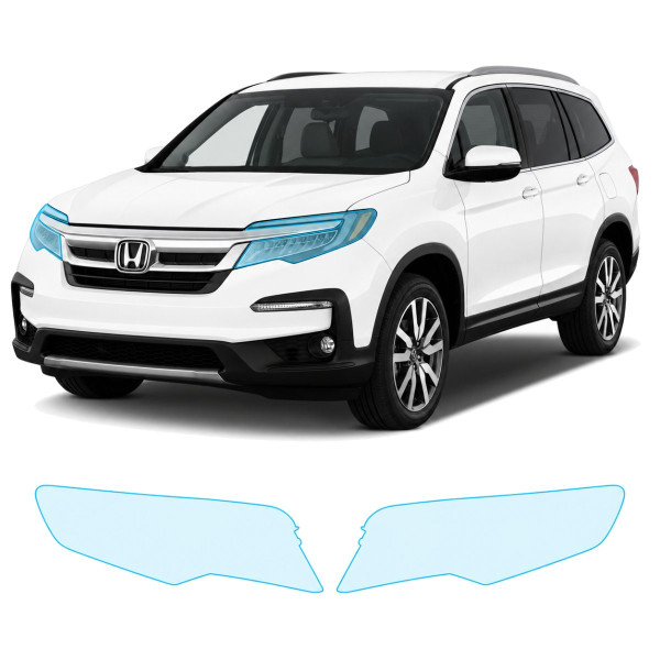 Антигравійна захисна бронеплівка за лекалами для Honda Pilot III facelift 2019-2022 - оптика (фари та ПТФ)