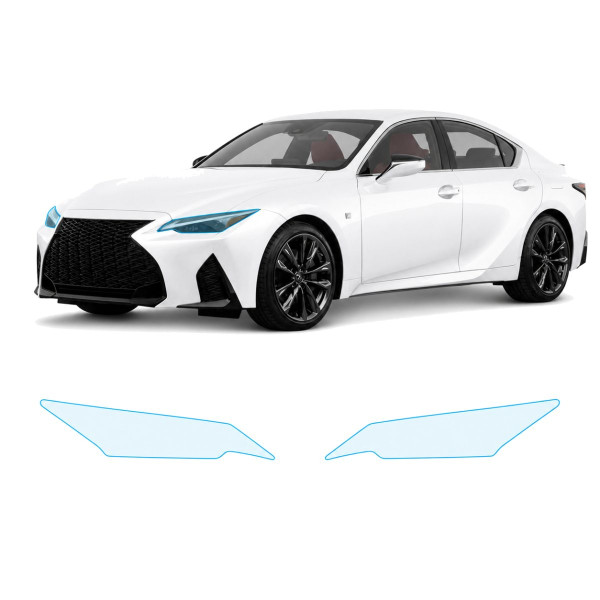 Антигравийная защитная бронепленка по лекалам для Lexus IS XE30 facelift 2 2021- оптика (фары и ПТФ)