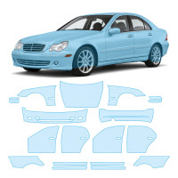 Антигравийная защитная бронепленка по лекалам для Mercedes-Benz C-Class W203 facelift 2004-2007 - полный кузов
